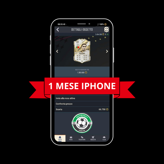 SNIPERBOT WEBAPP (TELEFONO IPHONE) FC25 PER 1 MESE DI PROVA